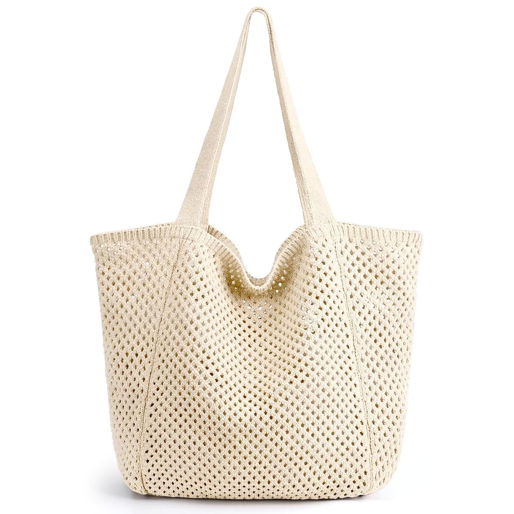 hatisan Crochet Bags for Women - Summer Beach Tote, Aesthetic Hippie Knit Bag | Amazon (US)