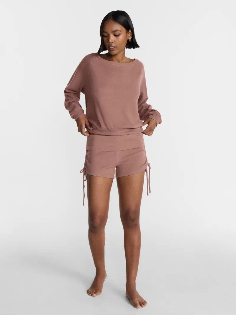 No Boundaries Waffle Knit Sleep Shorts, 2.5'' Inseam, Women\u2019s and Women's Plus XS-2X | Walmart (US)