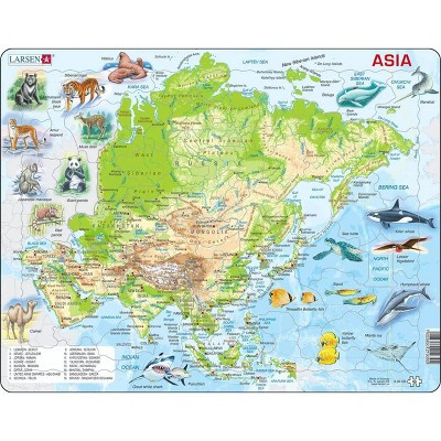 Larsen Puzzles Asia Map with Animals Kids Jigsaw Puzzle - 63pc | Target