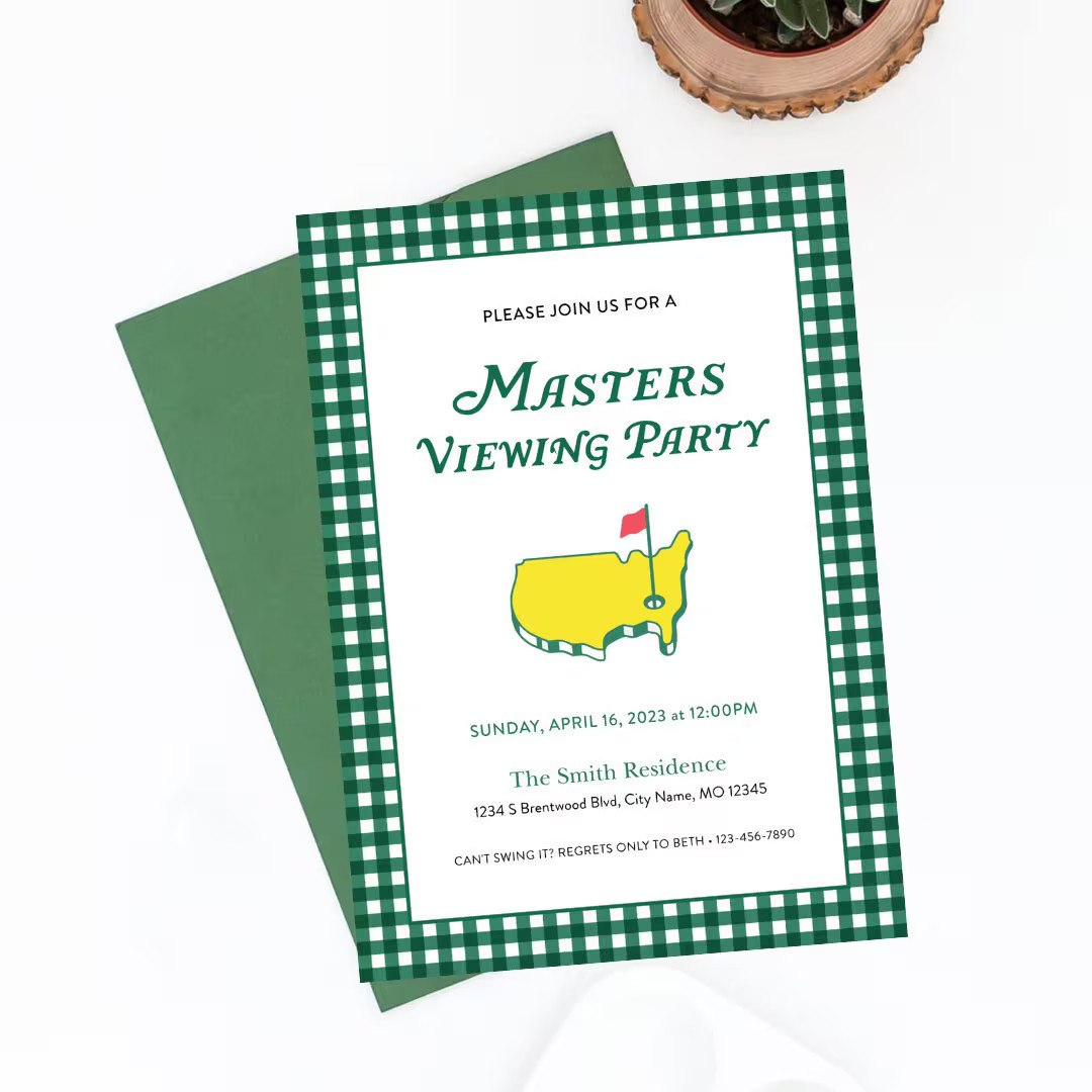 Masters Viewing Party Invitation, Golf Party, the Masters, Watch Party, Let's Par-tee, Template, ... | Etsy (US)