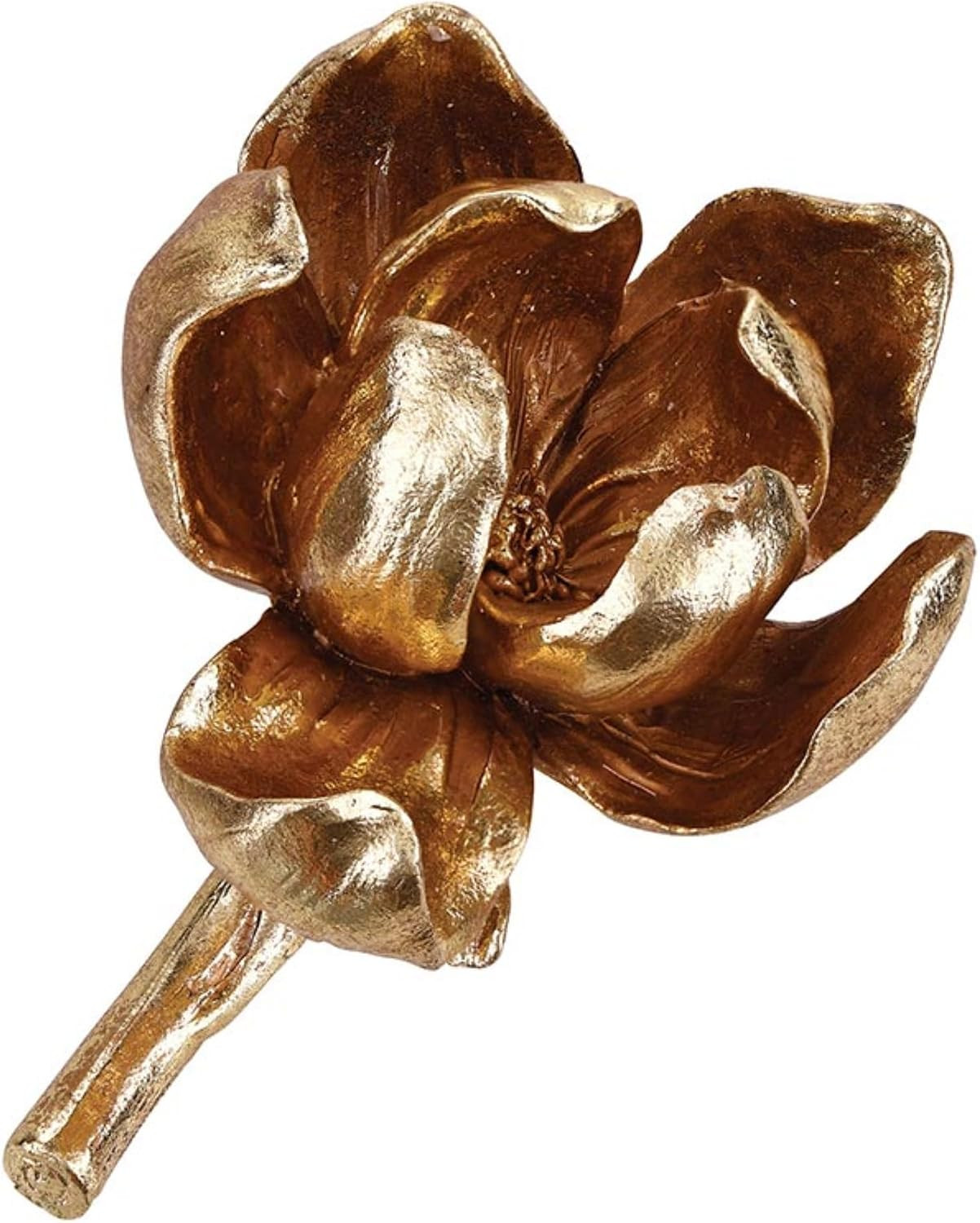 47th & Main Golden Sculptural Botanical Flower Accent Modern Décor for Coffee Table, 4.5" x 3.25" x 3" Tall, Gold Magnolia | Amazon (US)