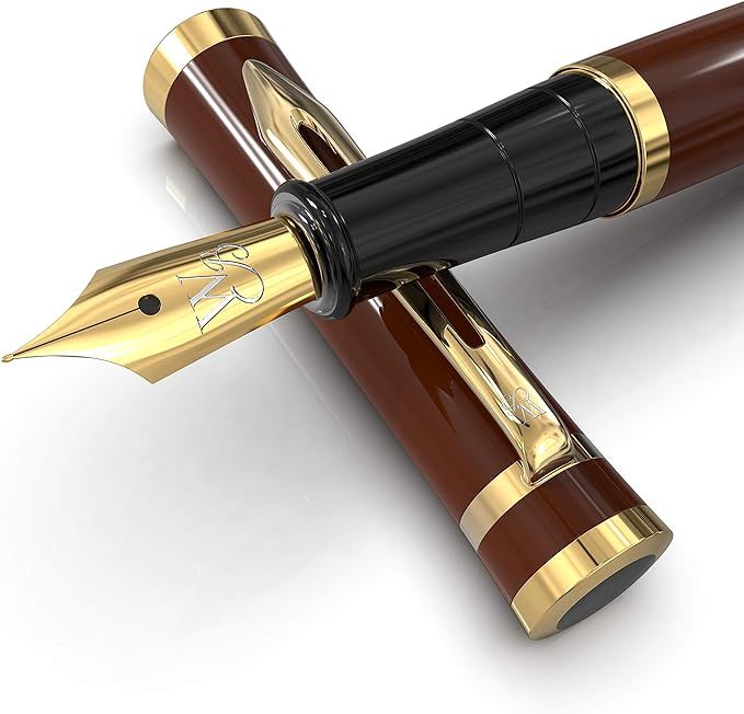 Wordsworth & Black Fountain Pen Set, Medium Nib, Includes 6 Ink Cartridges and Ink Refill Convert... | Amazon (UK)