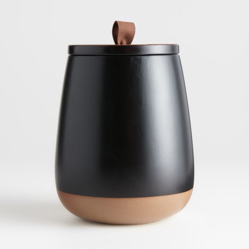 Thero Large Matte Black Ceramic Canister + Reviews | Crate & Barrel | Crate & Barrel