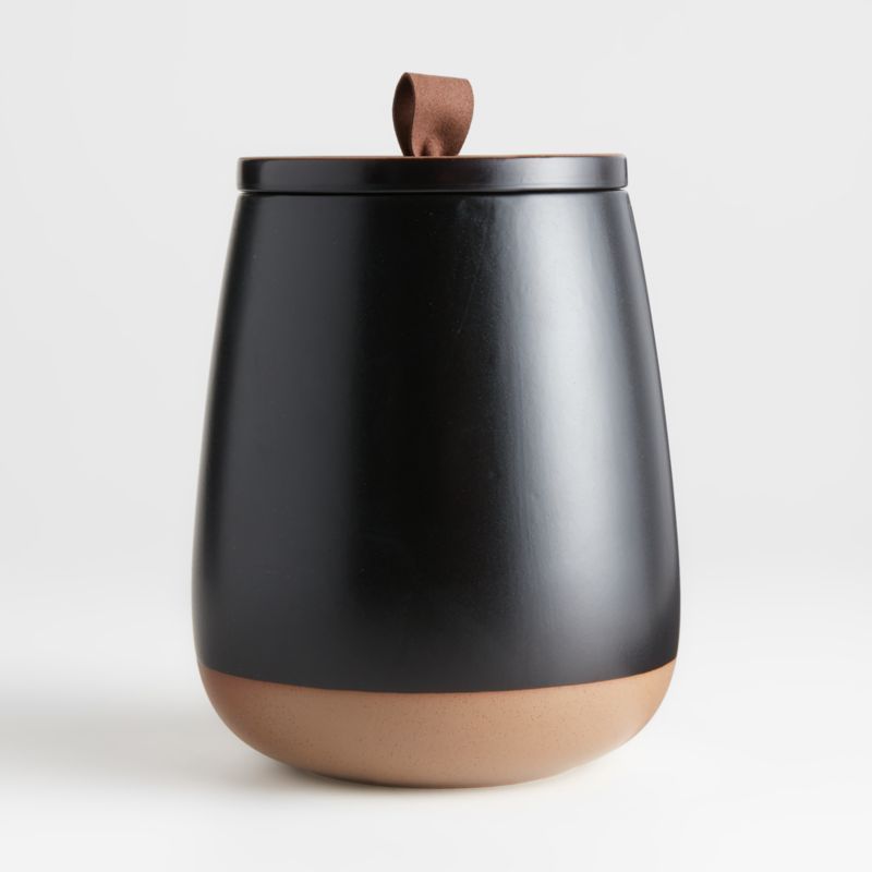 Thero Large Matte Black Ceramic Canister + Reviews | Crate and Barrel | Crate & Barrel