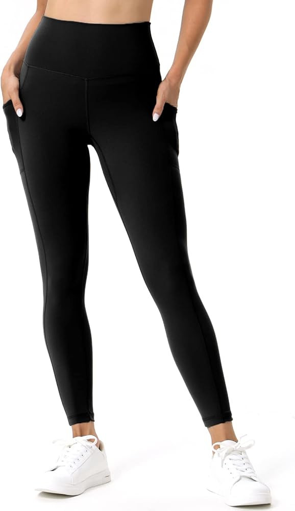 ImUGA Women's Yoga Leggings with Pockets High Waisted Stretch Tummy Control Athletic Workout Running | Amazon (US)
