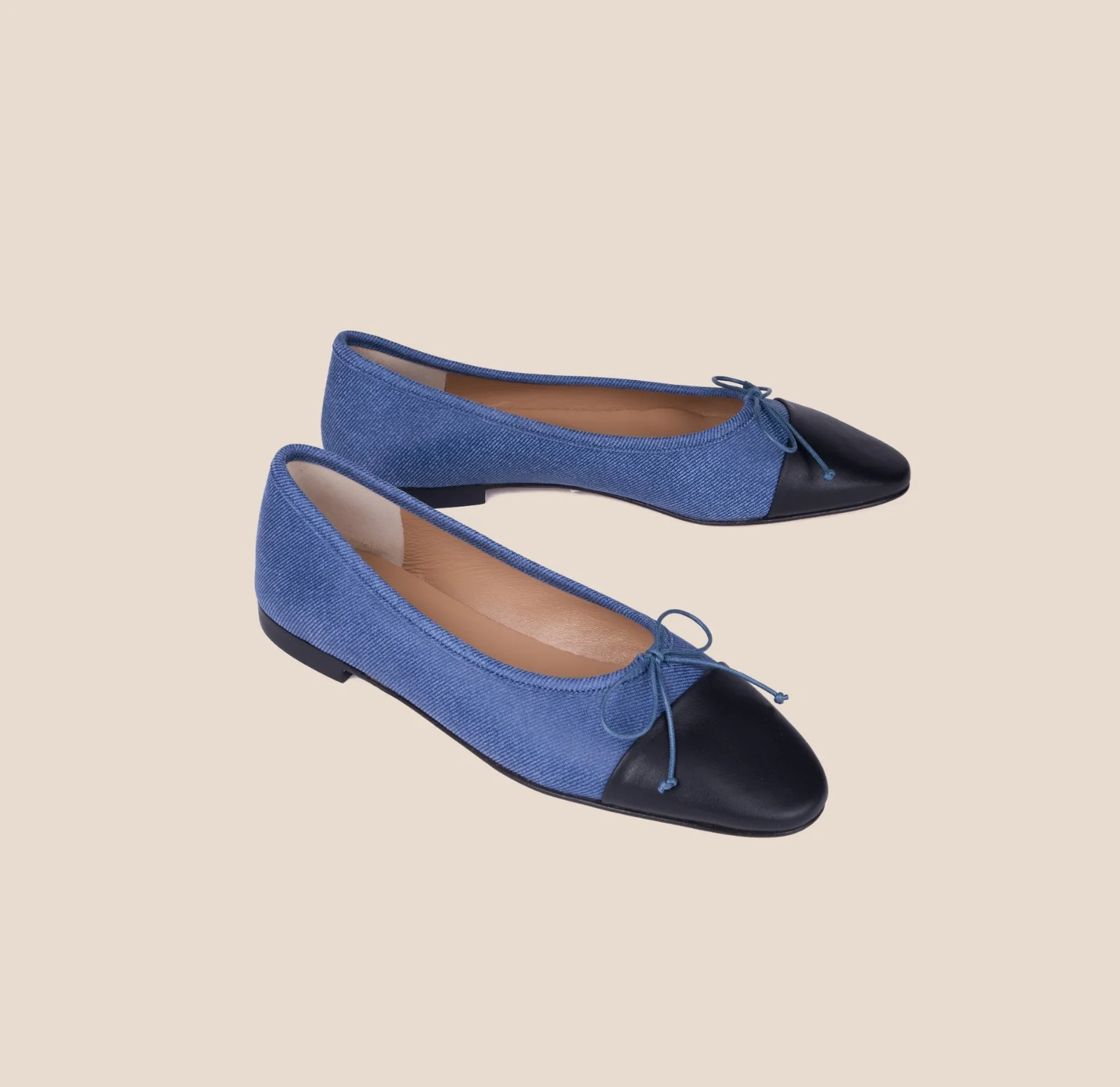 Como Ballet Flat in Denim/Black | A. Soliani | A.Soliani