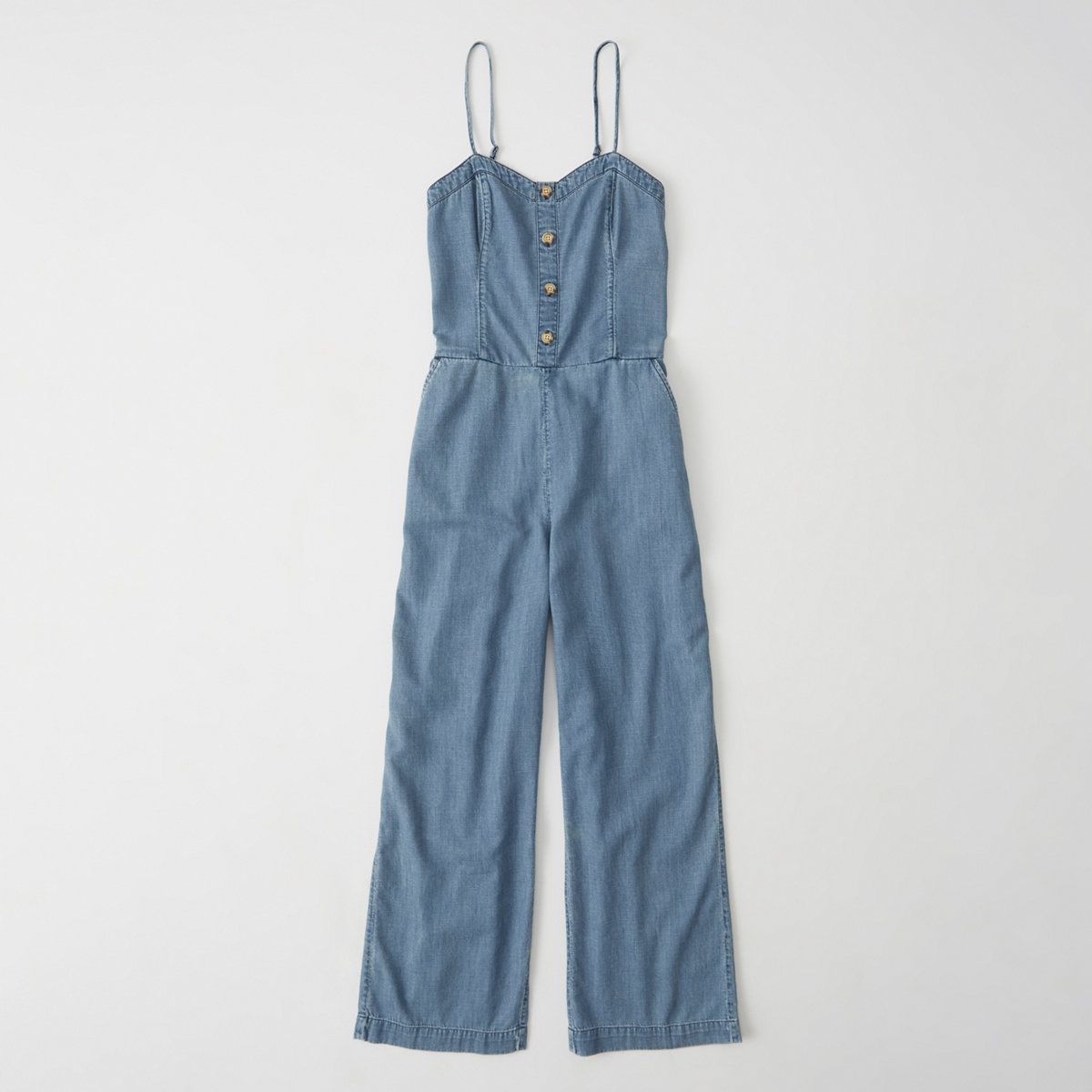 Button Cropped Jumpsuit | Abercrombie & Fitch US & UK