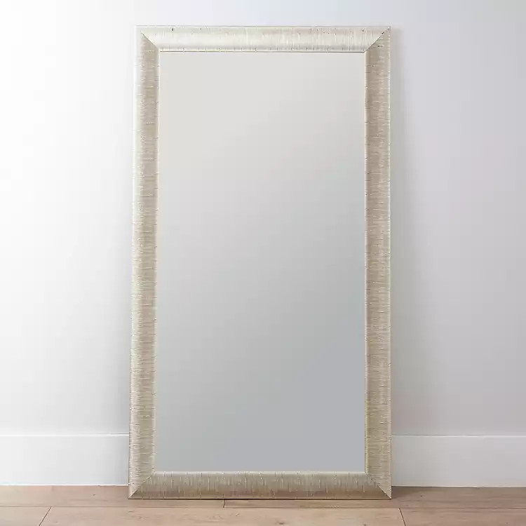 Textured Silver Framed Mirror, 37.08x67.08 in. | Kirkland's Home