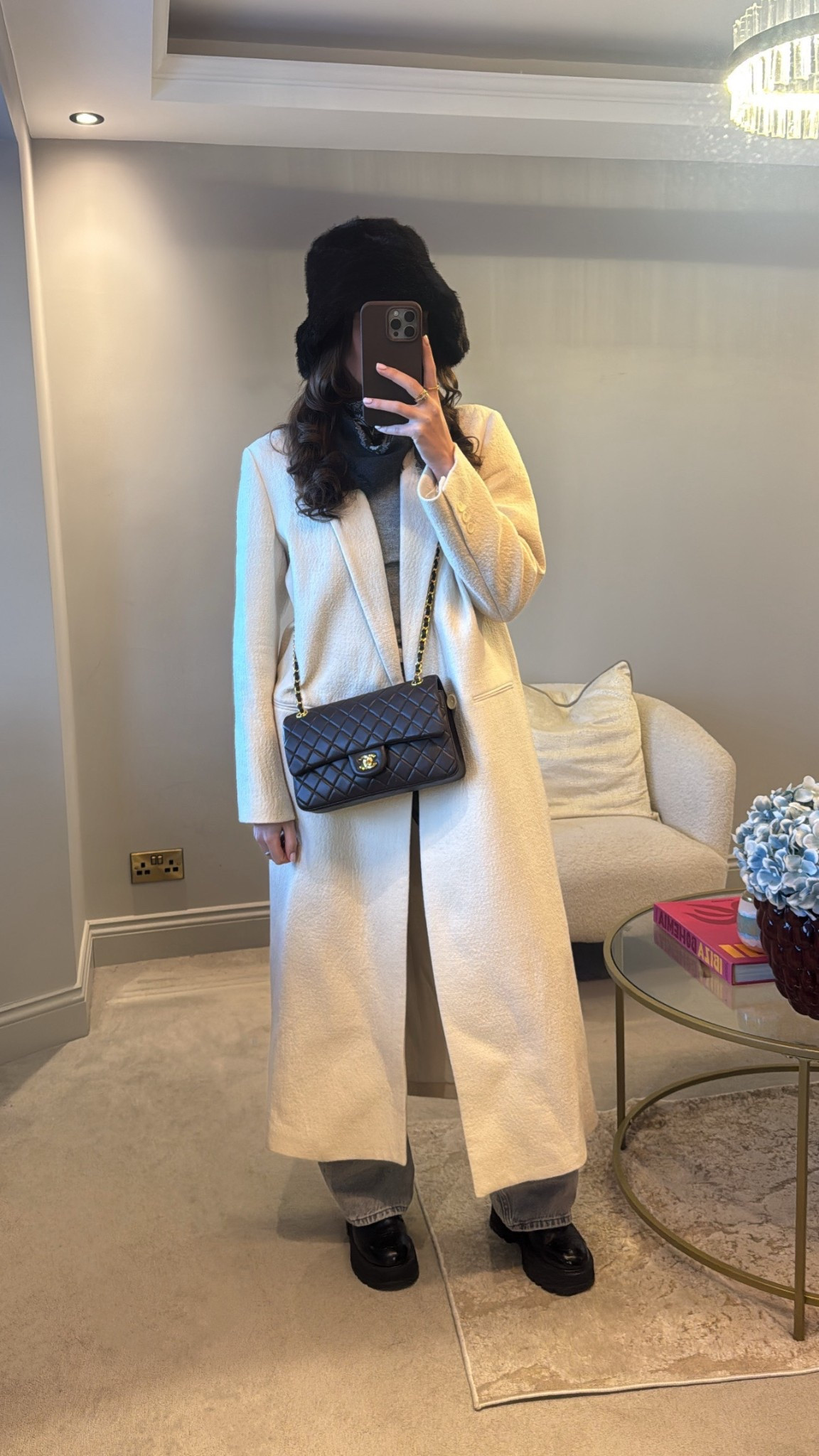 Winter outfit. Cosy outfit. Long coat. Wool coat. Longline jacket. Grey jeans. Jeans. Chunky boots. Black boots. Ankle boots. Scarf. Fluffy hat. Bucket hat. Accessories. Marks and Spencer. Zara. H&M  

#LTKwinter #LTKuk #LTKstyletip