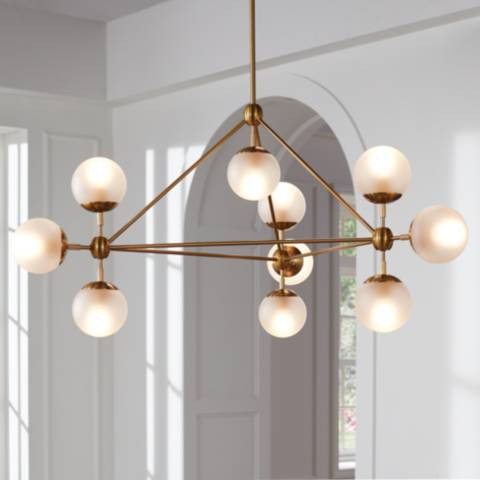 Possini Euro Gable 40 1/2" Wide Soft Gold Modern 10-Light Chandelier - #97H35 | Lamps Plus | Lamps Plus