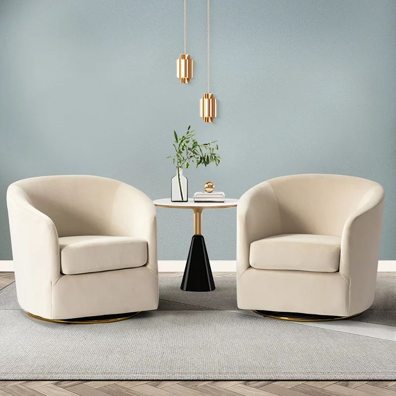 Holden 80.01Cm Wide Velvet Barrel Chair (Set of 2) | Wayfair North America