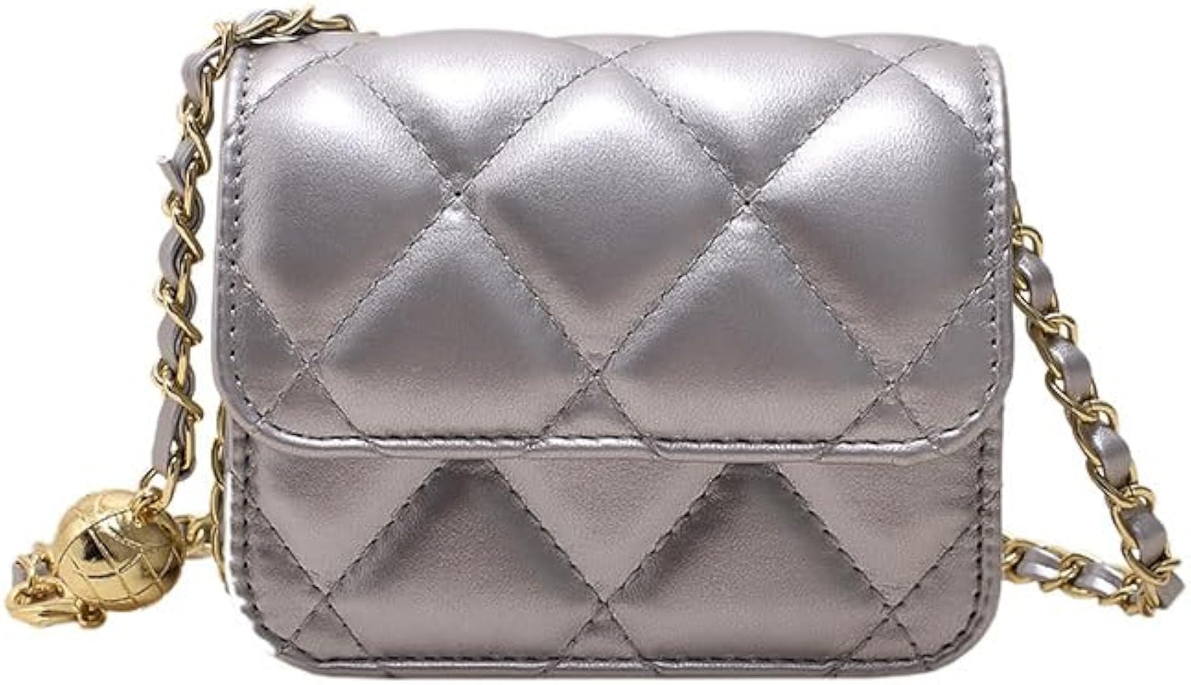NXITK Mini Belt Bag - Women's Crossbody Leather Waist Purse - Trendy Fashionable Silver | Amazon (US)