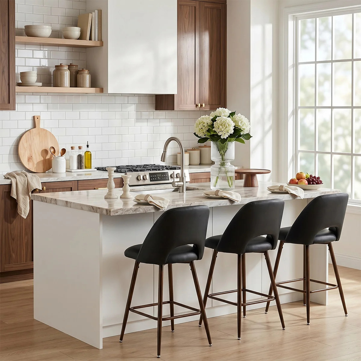 Berneta 26" Upholstered Counter Stools | Wayfair North America