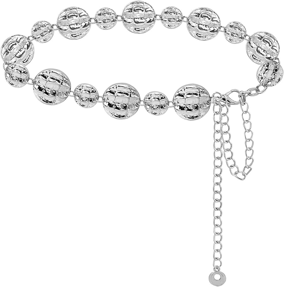 LIMHOO Women's Metal Waist Chain Belts Gold Silver Link Belt for Dresses | Amazon (US)