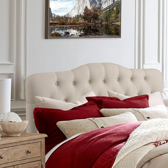 Rosevera Givanna Adjustable Height Headboard with Linen Upholstery and Button Tufting for Bedroom... | Amazon (US)