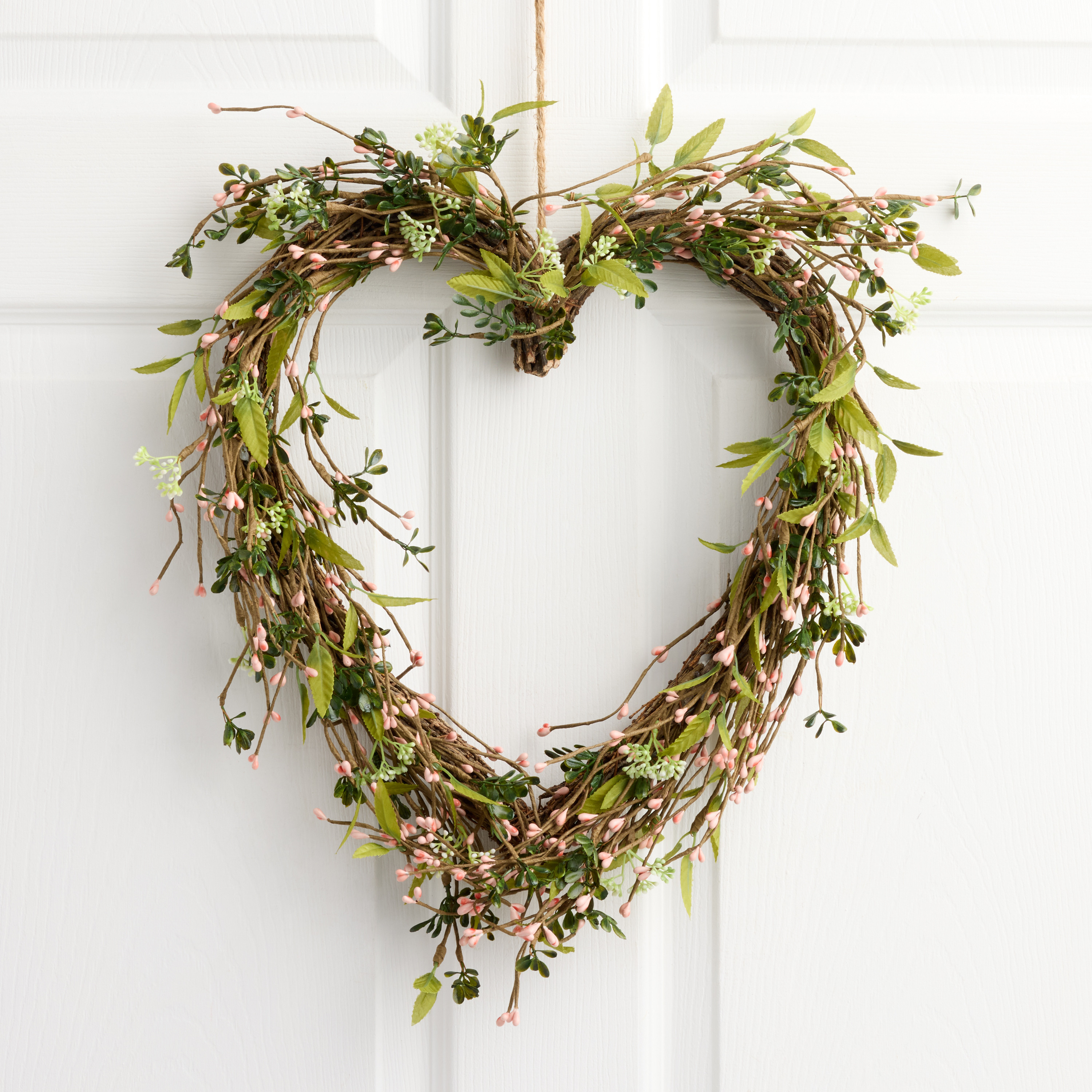Faux Berries and Greenery Twig Heart Wreath | World Market