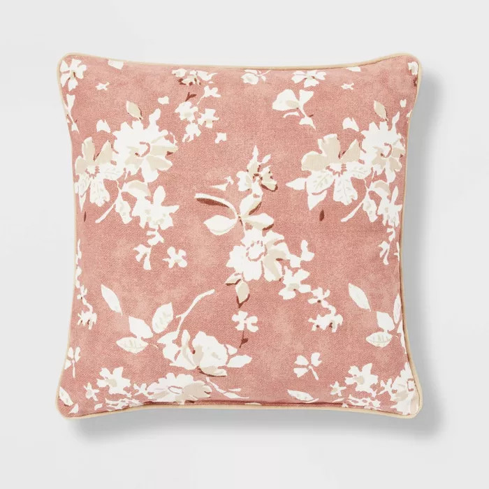 Floral Printed Square Throw Pillow - Threshold™ | Target