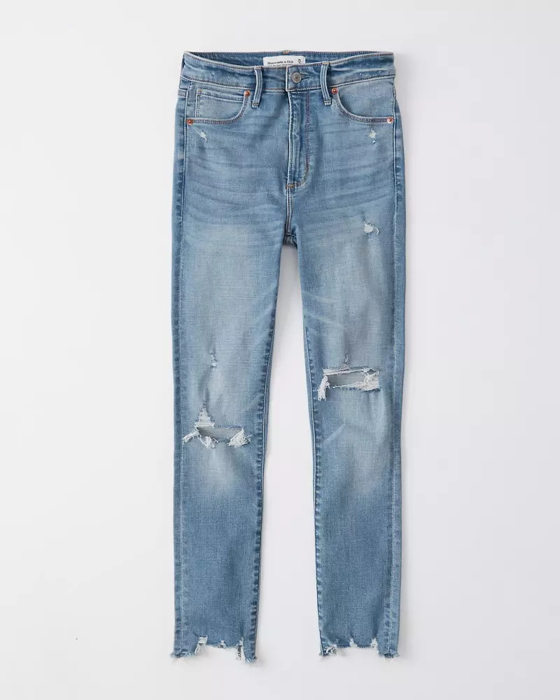 High Rise Super Skinny Ankle Jeans | Abercrombie & Fitch US & UK