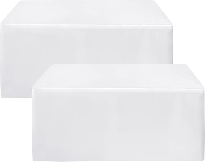 HolidayIdeas Fitted White Tableclothes - 72 x 30 Inch - 2 Pack Rectangle Table Covers for 6 Foot ... | Amazon (US)