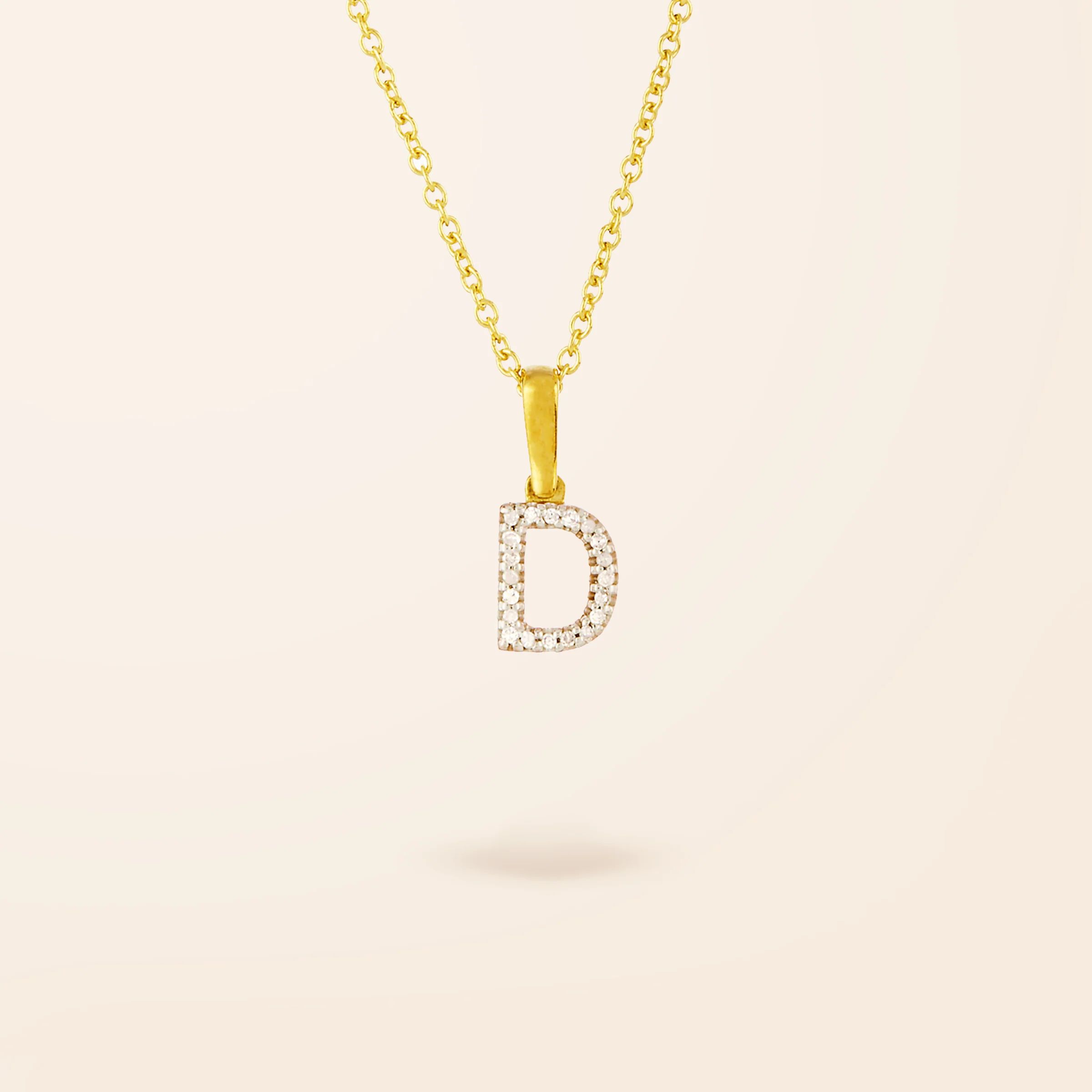 10K Gold Diamond Initial Necklace | Van Der Hout Jewelry