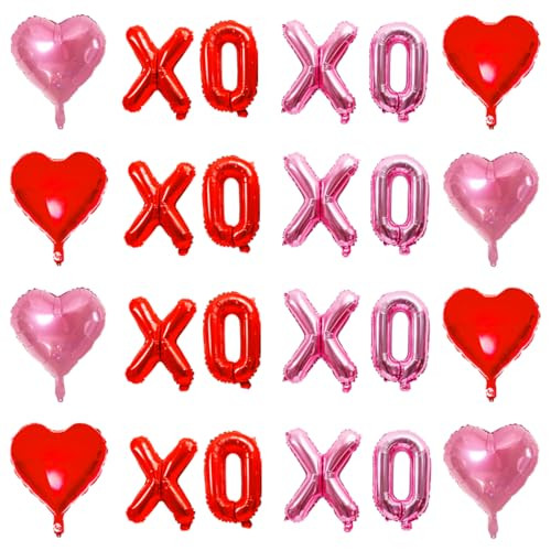 Valentines Day XOXO Balloons, Galentines Day Red Pink XOXO Balloon and Heart Foil Balloons for Valentines Day Anniversary Wedding Engagement Proposal Bachelorette Party Decorations | Amazon (US)