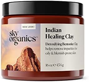 Sky Organics Indian Healing Clay with Detoxifying Bentonite Clay for Face, 100% Pure to Detoxify,... | Amazon (US)