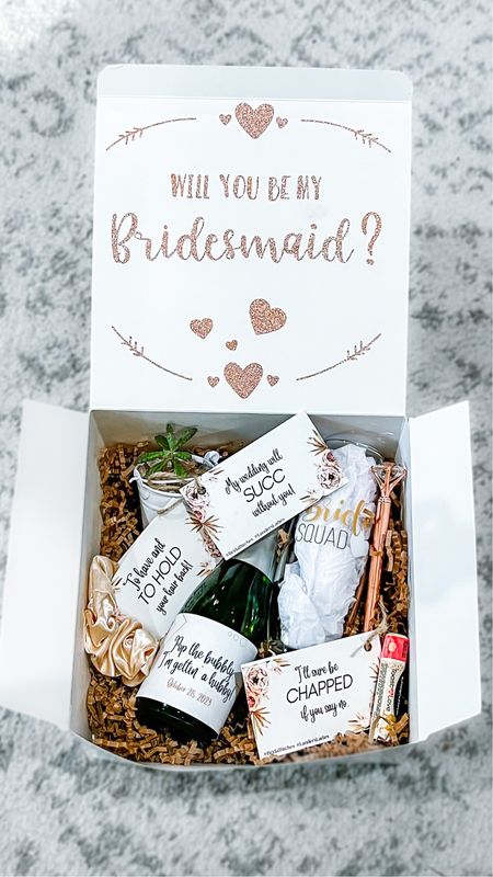 My DIY bridesmaid proposal box! I printed out the labels myself 

#LTKunder50 #LTKwedding #LTKhome