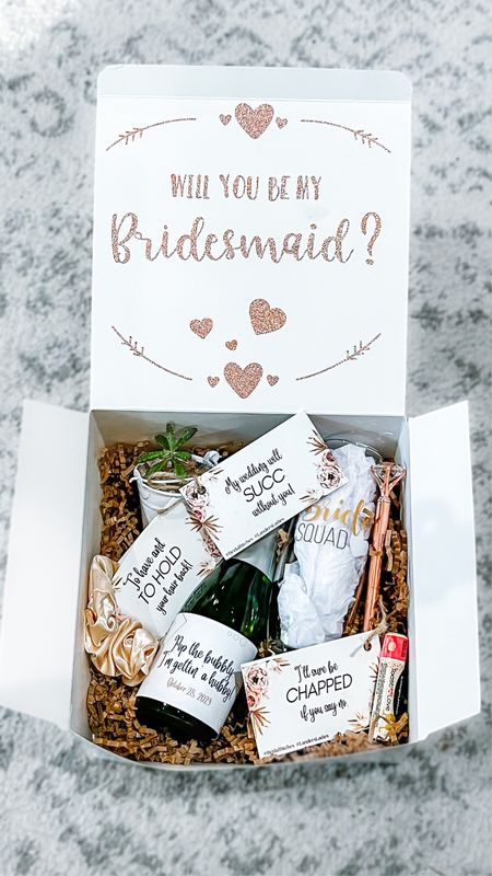 My DIY bridesmaid proposal box! I printed out the labels myself 

#LTKunder50 #LTKwedding #LTKhome