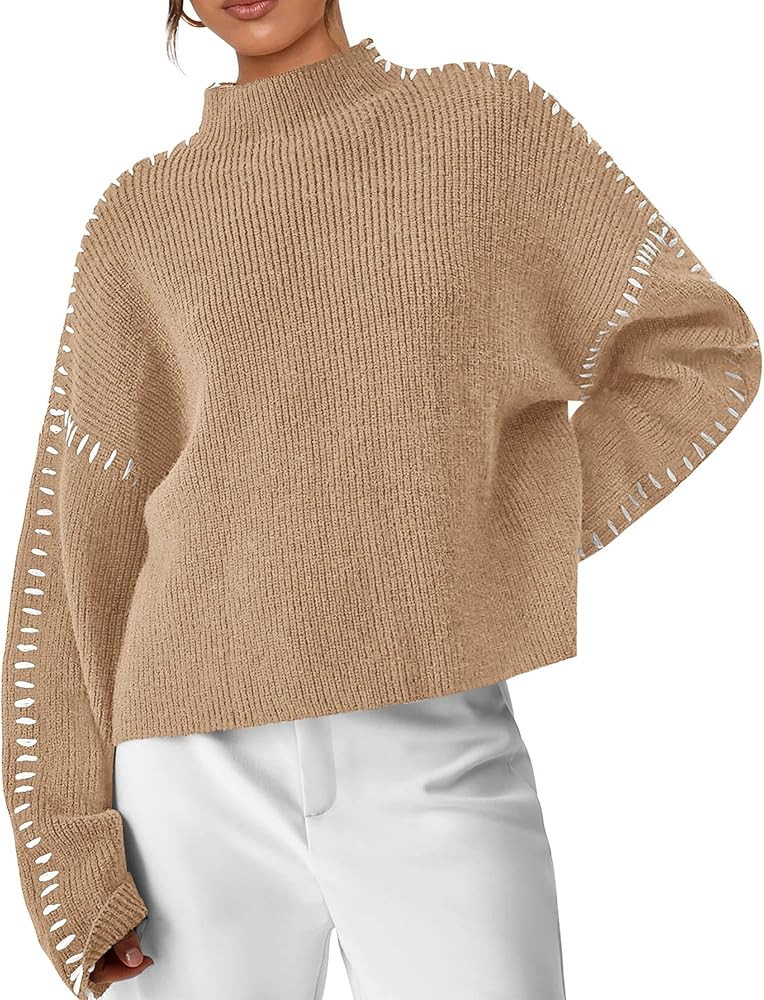 PRETTYGARDEN Women's Chunky Knit Winter Sweaters Casual Long Sleeve Mock Neck Oversized Loose Pul... | Amazon (US)