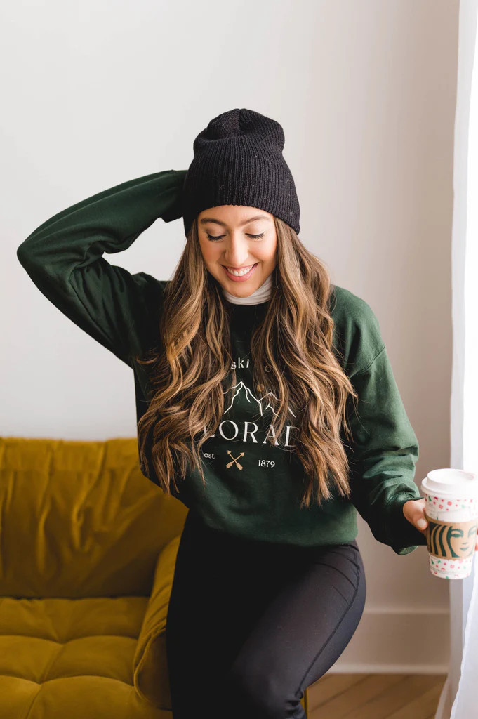 Hunter Green Colorado Graphic Sweatshirt | She Is Boutique