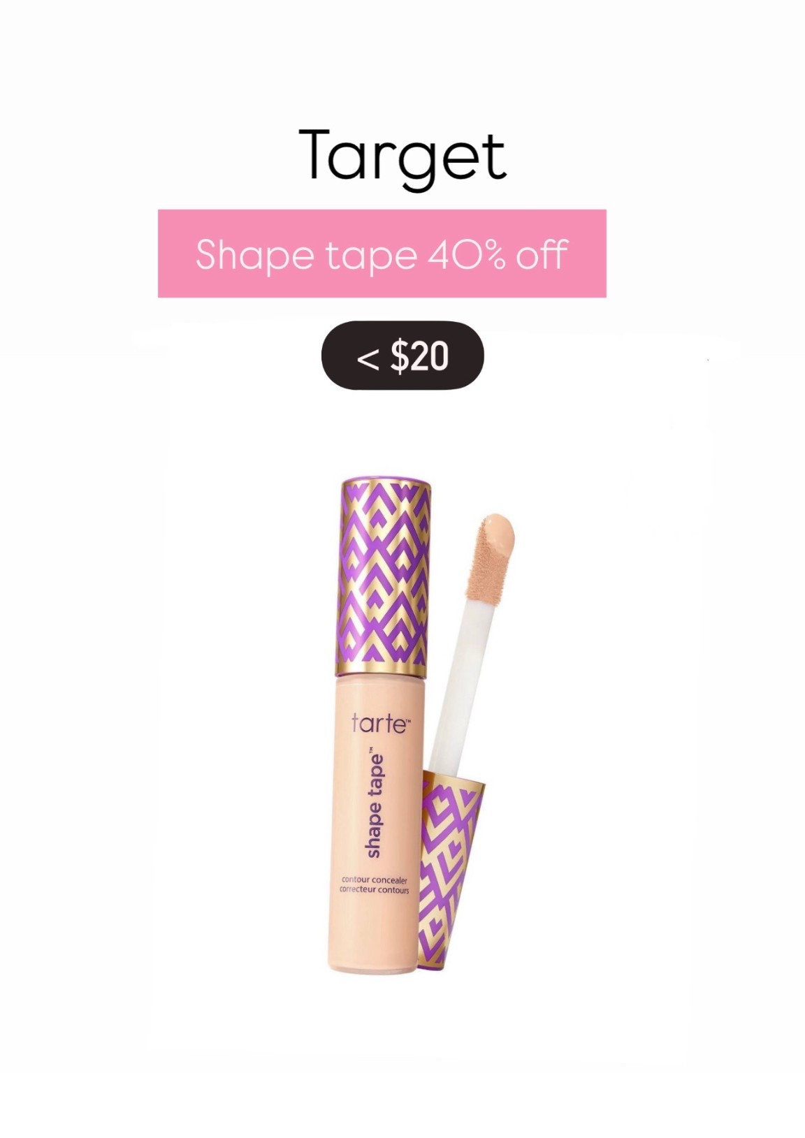 Shape tape concealer 40% off at Target!


#LTKBeauty #LTKSaleAlert