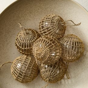 Woven & Glass Ornaments (Set of 6) | West Elm (US)