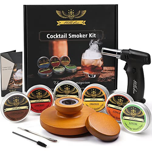 Cocktail Smoker Kit Gift Set for Whiskey & Bourbon, Old Fashioned Cocktails Whiskey Set with Torch, Six Types of Wood Chips & Herbs | Amazon (US)