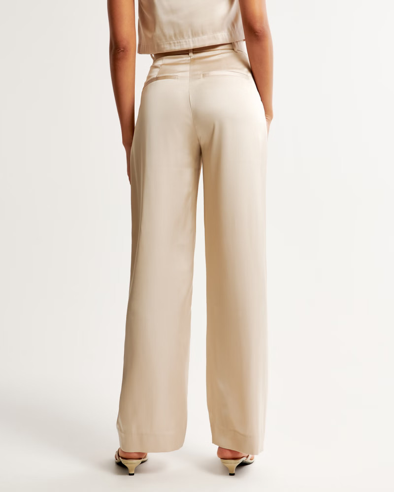 A&F Sloane Tailored Satin Pant | Abercrombie & Fitch (US)