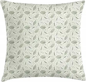Ambesonne Leaves Throw Pillow Cushion Cover, Floral Vintage Ornamental Flourishing Nature Illustr... | Amazon (US)