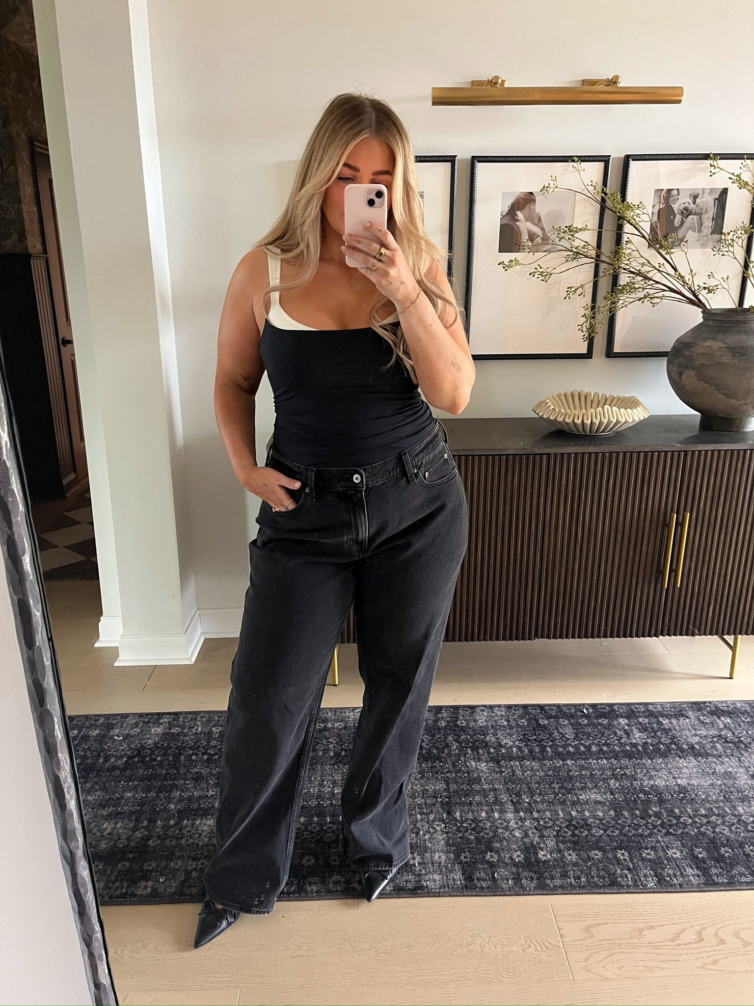 Abercrombie outfit✨wearing a 32 long in the jeans #denim #jeans 

#LTKSeasonal #LTKMostLoved #LTKMidsize