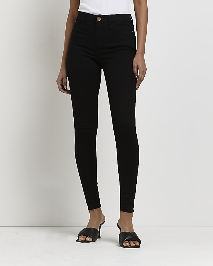 Black Molly mid rise skinny jeans | River Island (UK & IE)