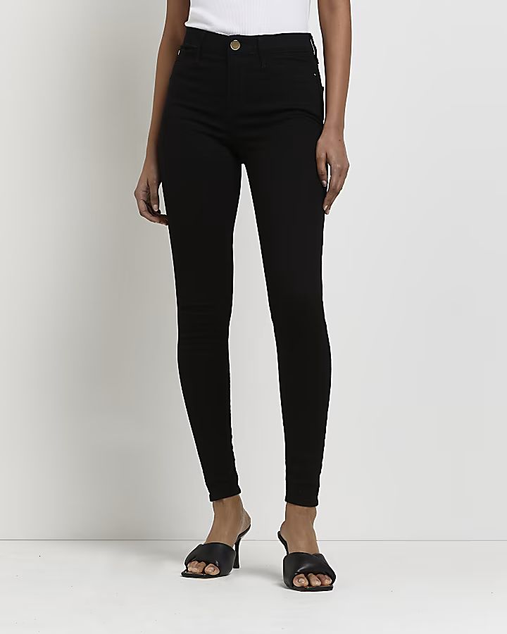 Black Molly mid rise skinny jeans | River Island (UK & IE)