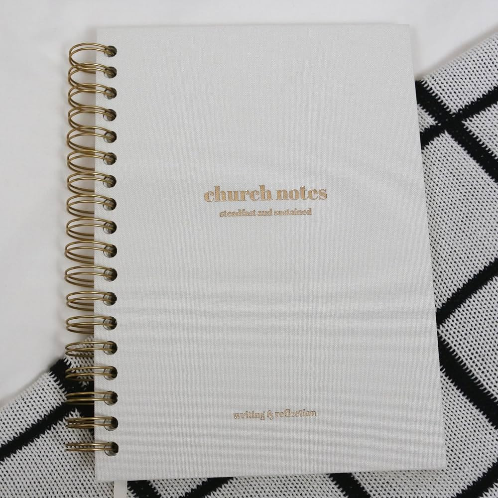 Church Notes Journal by Steadfast and Sustained - Larger Size 7 x 10” - White Linen - Sermon & ... | Amazon (US)