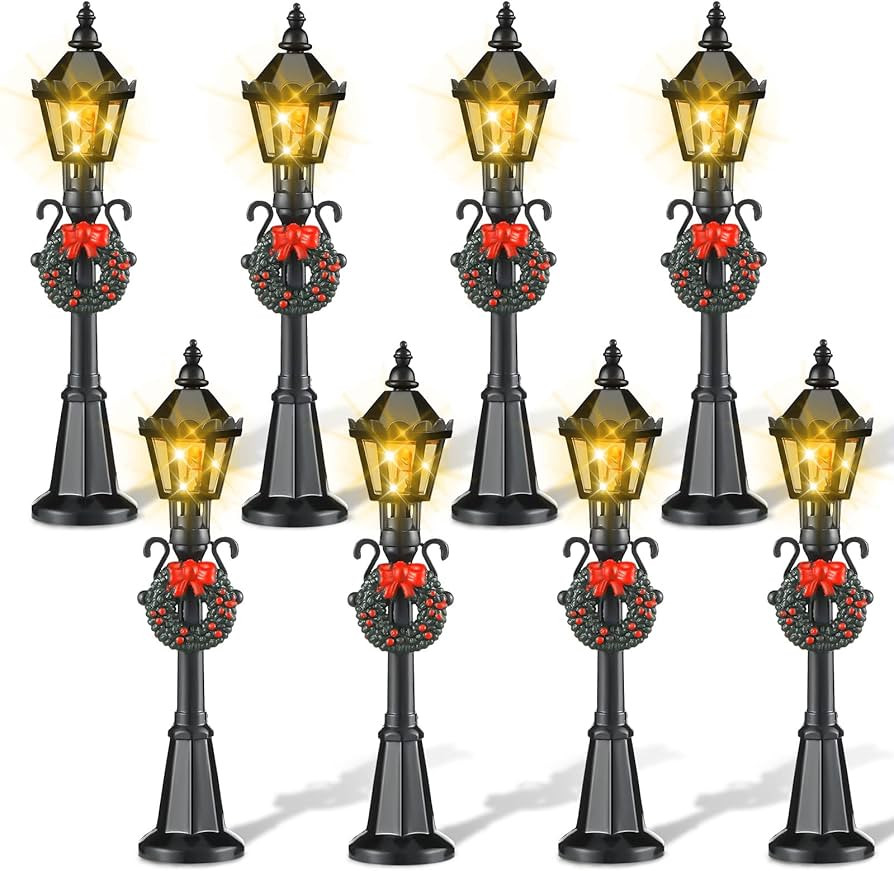 Christmas Lamp Post Village Accessories Village Fairy Lamp Train Lantern Lamp Miniature Street La... | Amazon (US)
