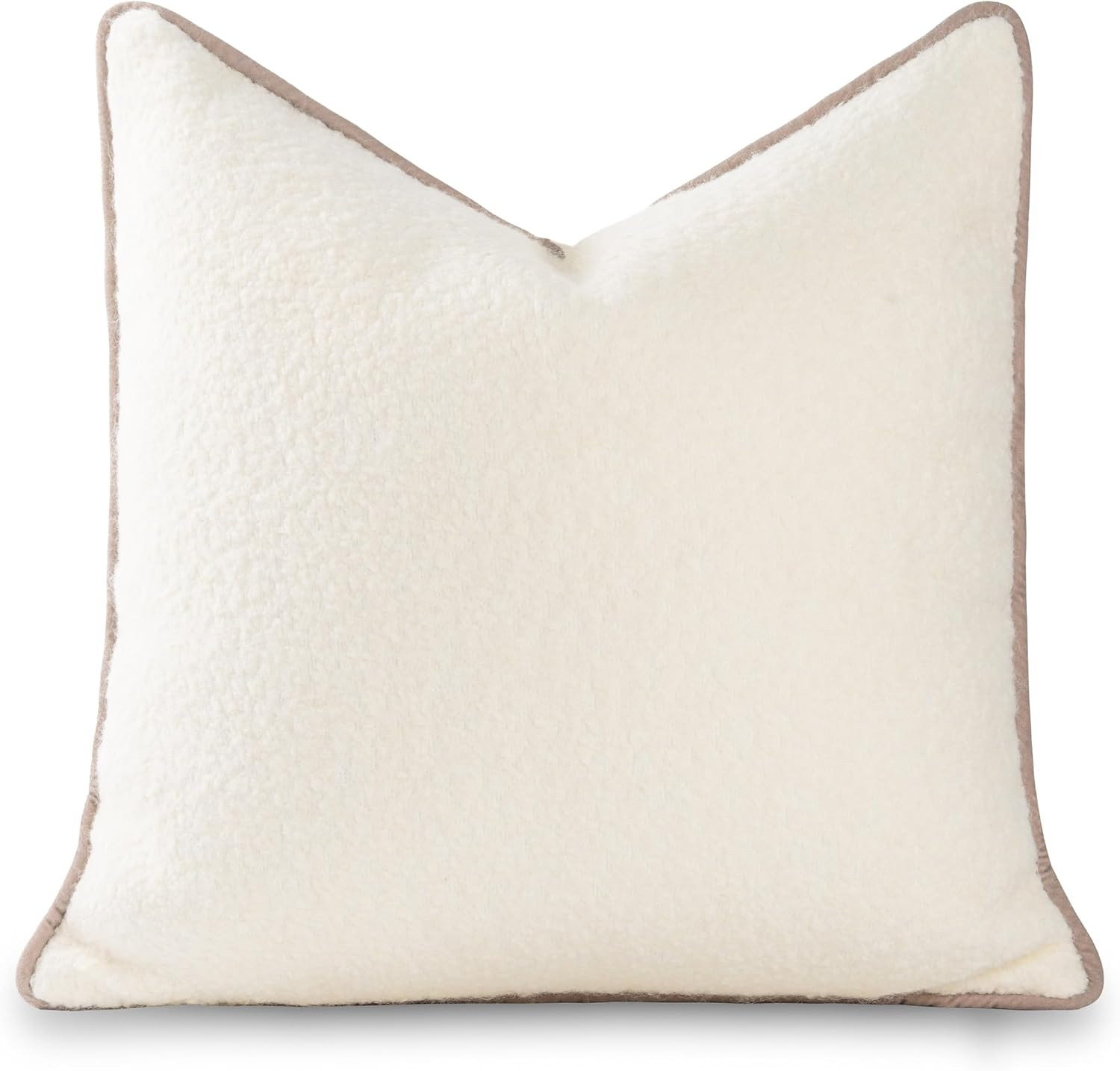 Hofdeco Premium Wool Bouclé Solid Throw Pillow Cover, 22x22, Beige Camel | Amazon (US)