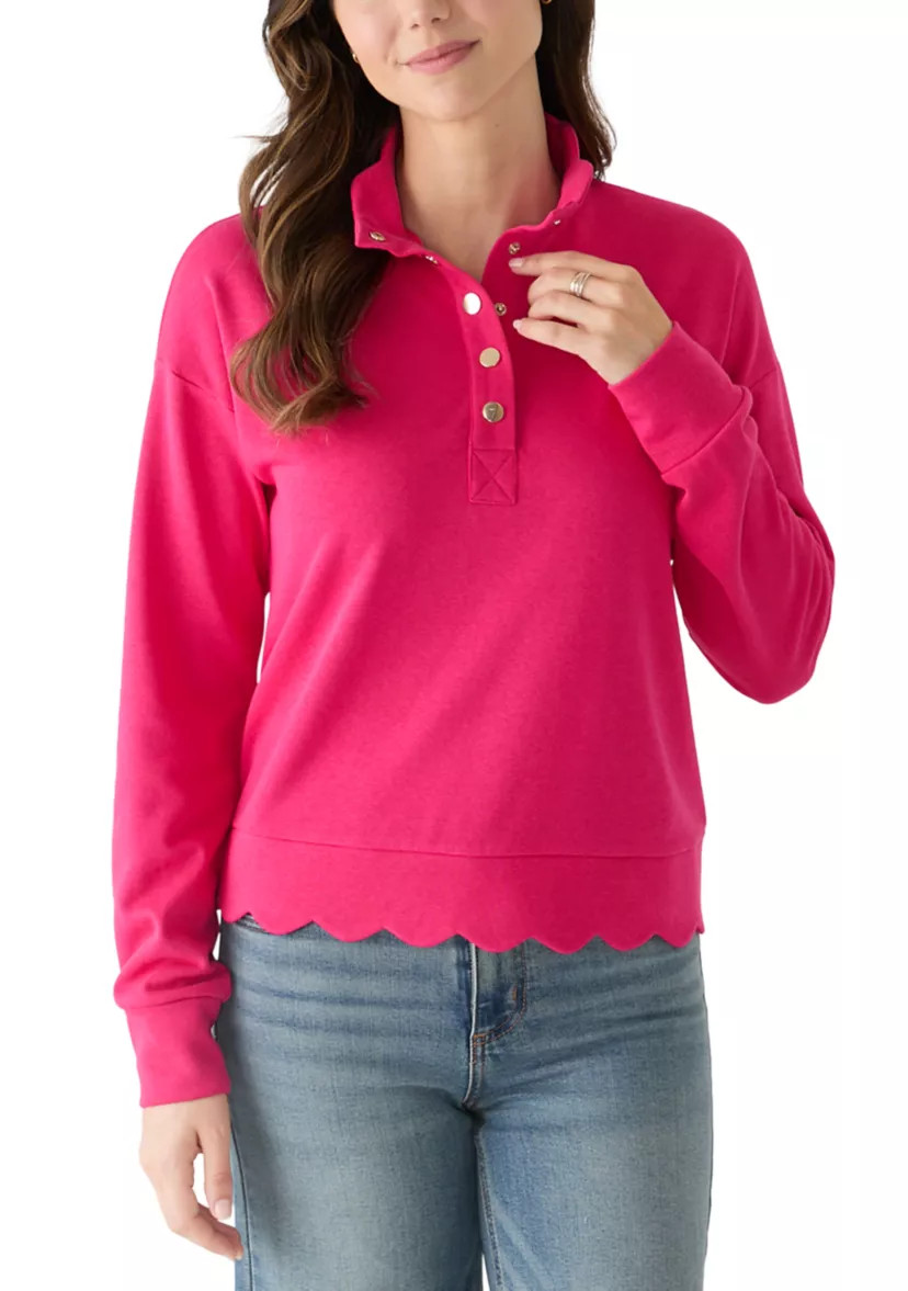 Petite Scallop Hem Sweatshirt | Belk