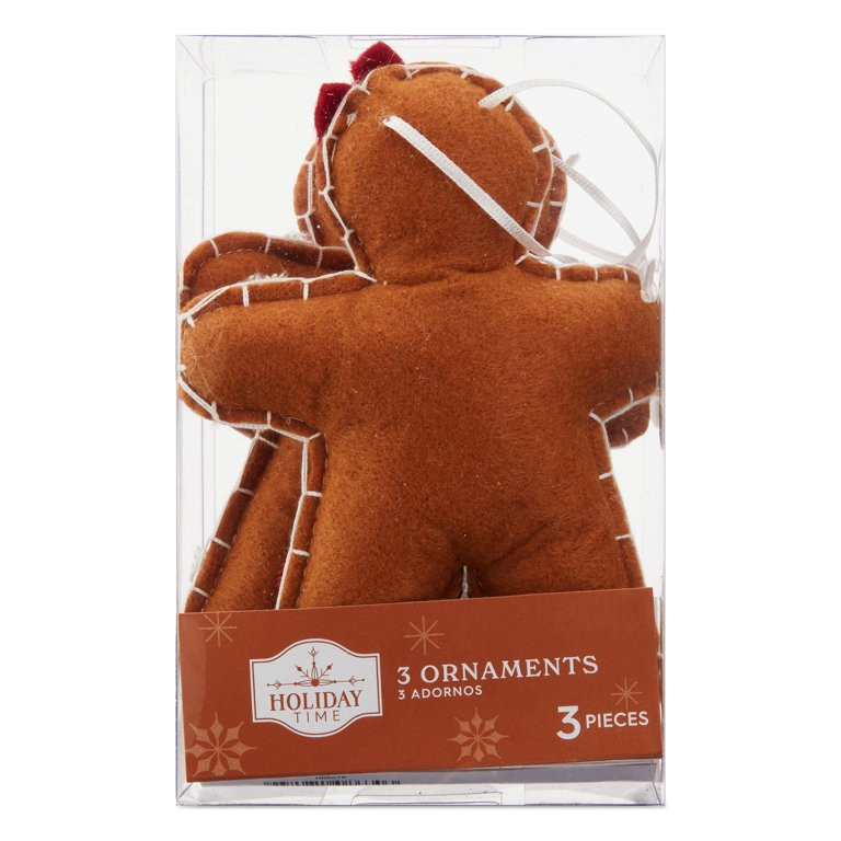 Holiday Time 3pk Fabric Gingerbread Ornament - Walmart.com | Walmart (US)