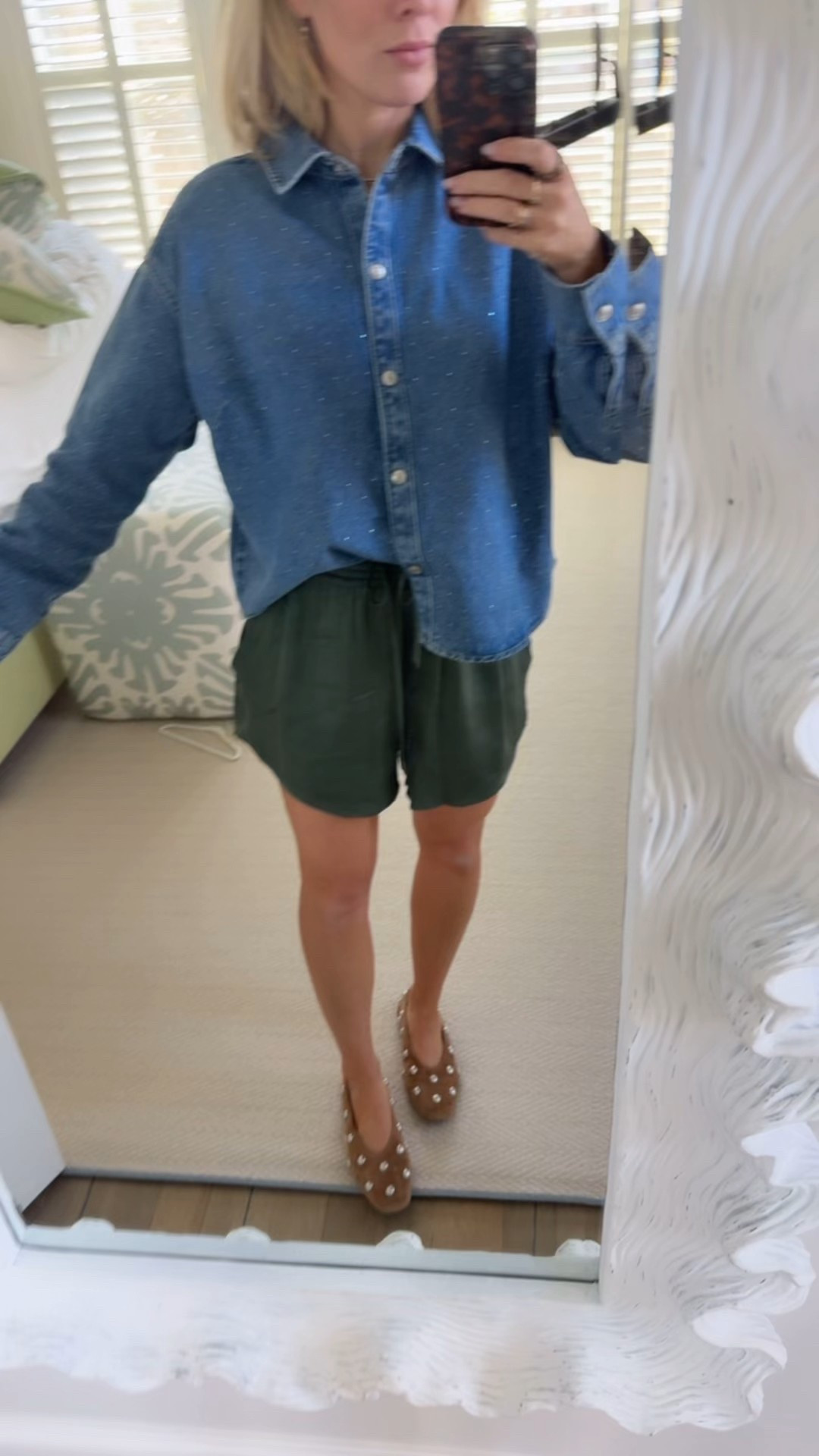 Denim, sparkles, and satin — the trio I didn’t know I needed. Obsessed with these ballet flats too 🤍 #LTKStyle #OOTD 

#LTKStyleTip #LTKPetite #LTKFindsUnder100