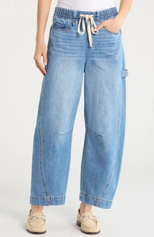 BLANKNYC The Barrel Leg Drawstring Barrel Leg Jeans in Easy Goer at Nordstrom, Size 29 | Nordstrom