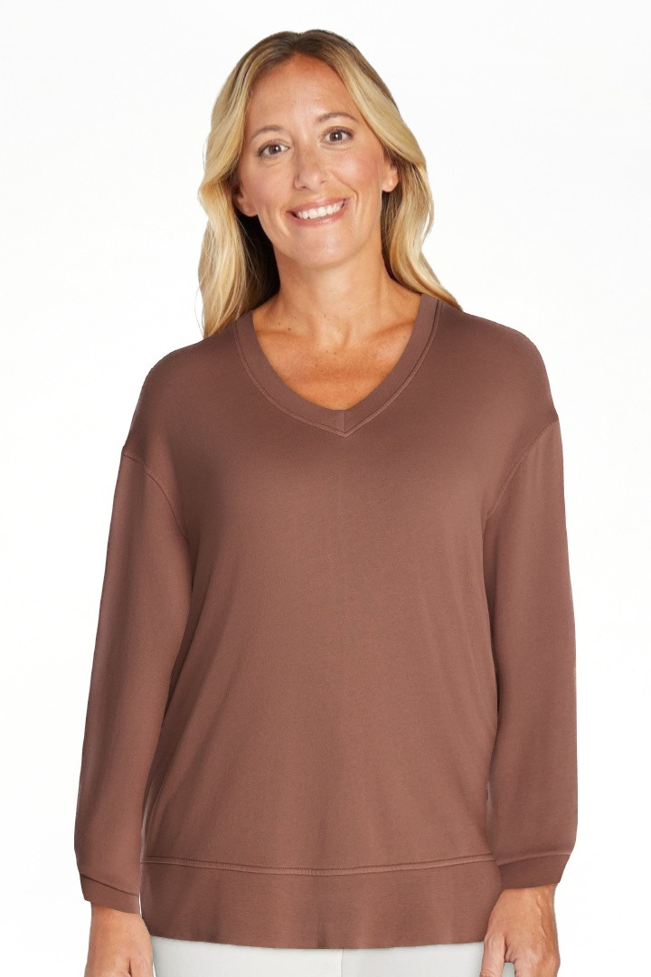 Terra & Sky Women's Plus V-Neck Sweatshirt, Sizes 0X-5X | Walmart (US)