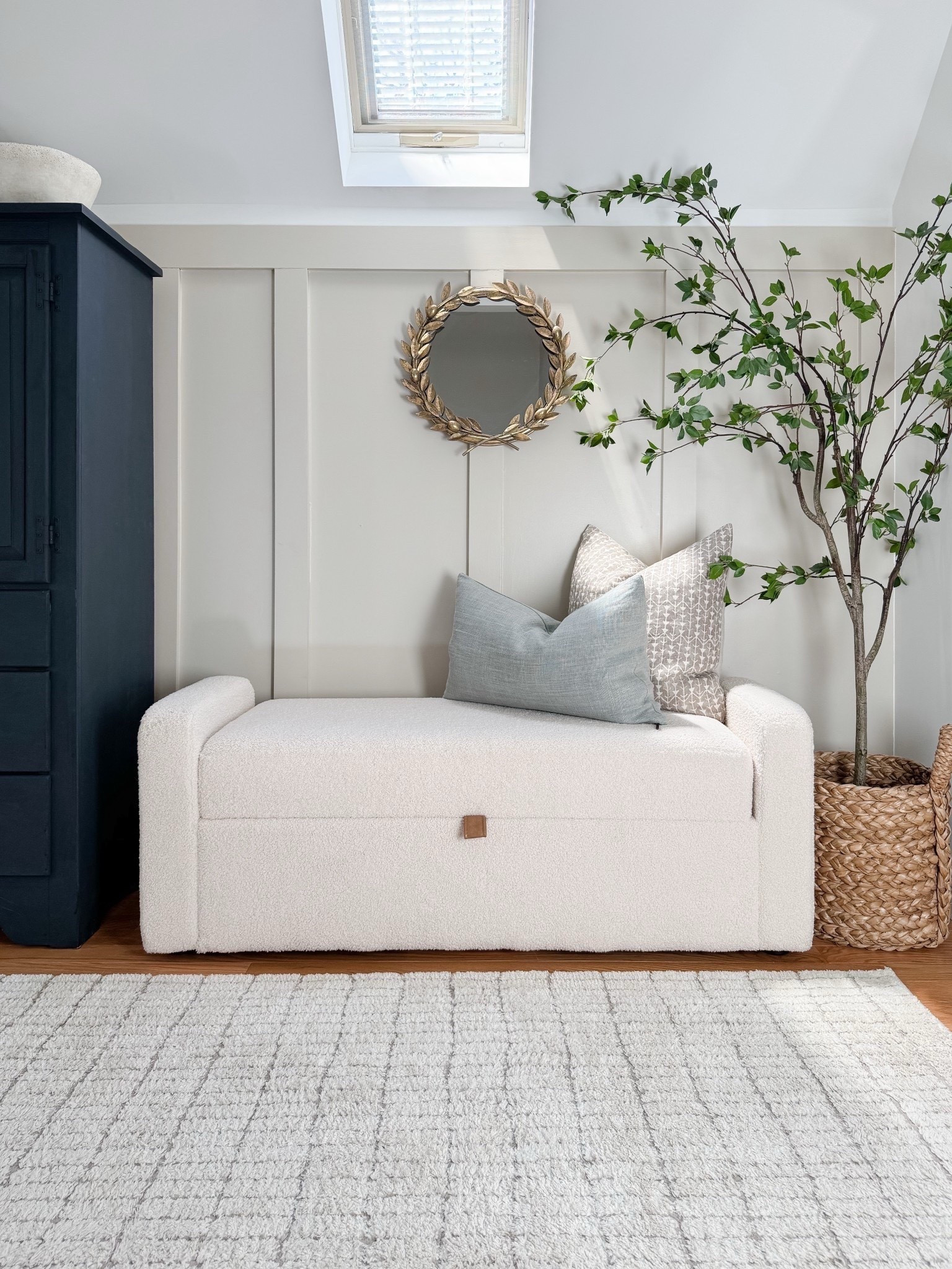 A sweet spot that always makes me smile ✨🍃. This rug has been a bestseller so far this month, and it’s on sale right now! It’s super cozy and strikes the perfect balance between neutral and eye-catching. I also found a couple other storage benches similar to this one, as well as a dupe for this planter basket! 

#LTKHome #LTKSaleAlert