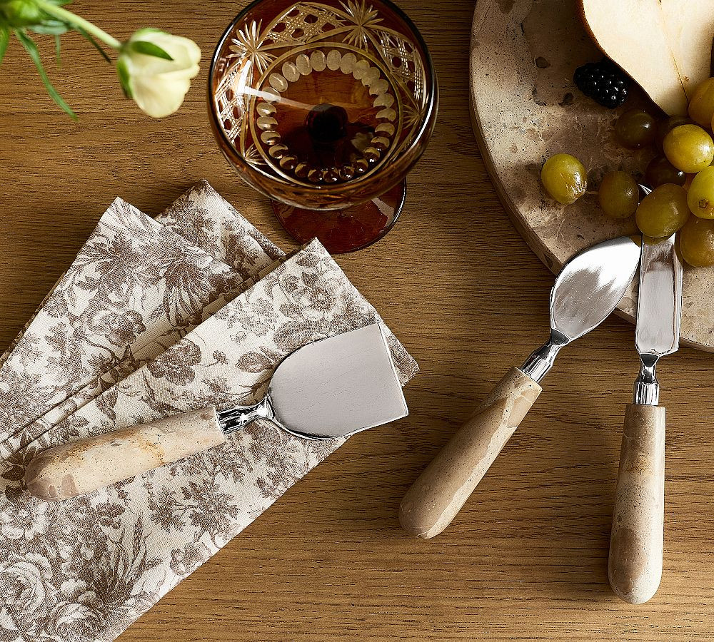 Fossil Marble Cheese Knives - Set of 3 | Pottery Barn (US)