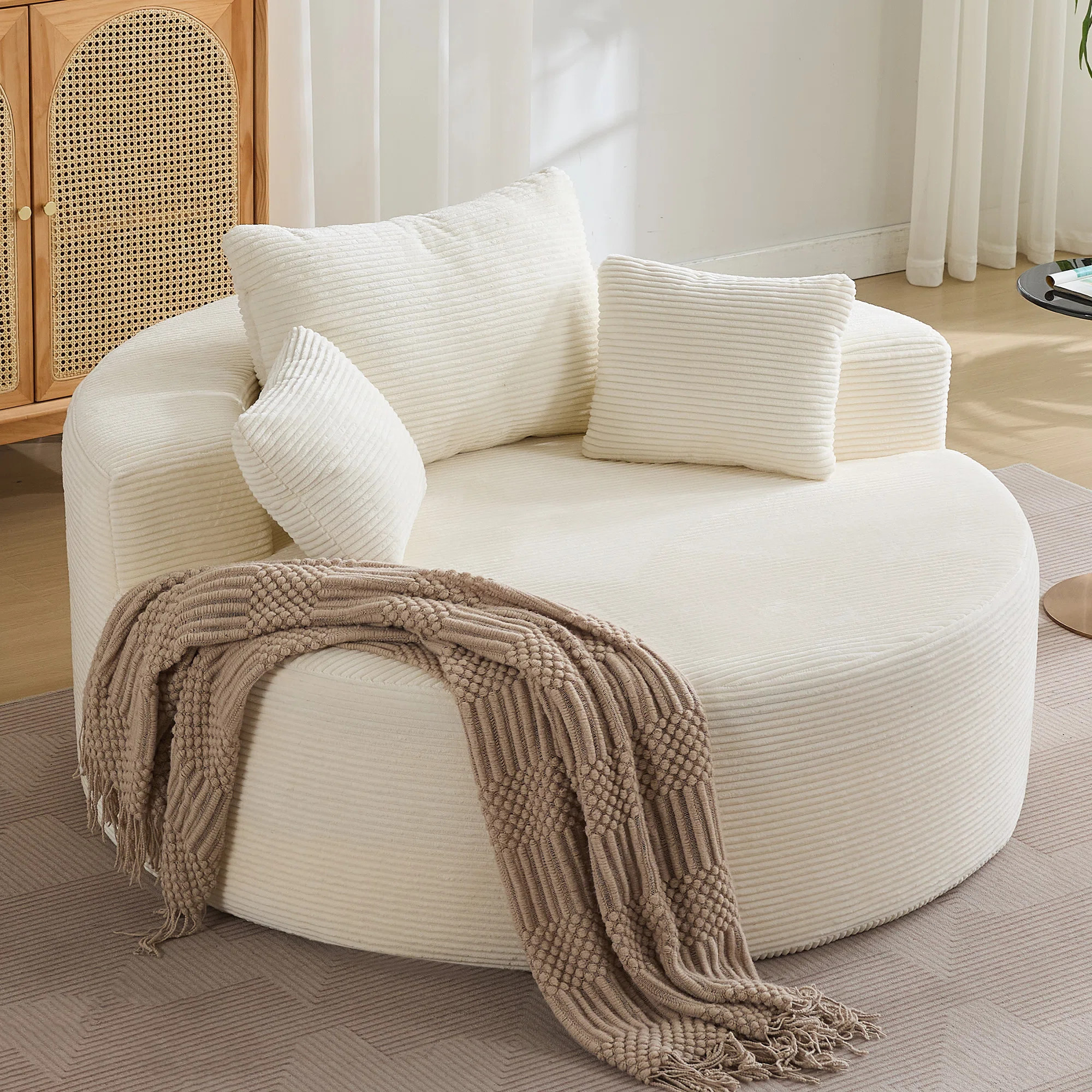 55'' Oversized Round Boneless Chaise Lounge Chair | Wayfair North America