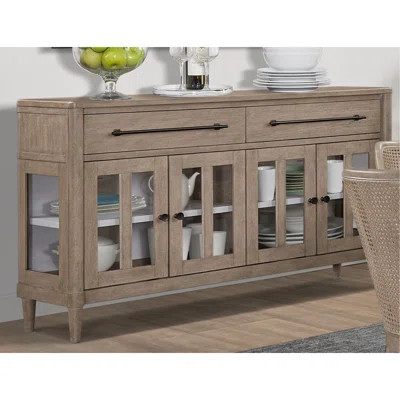 Power Raedy Buffet With Glass Cabinet Doors | Wayfair North America
